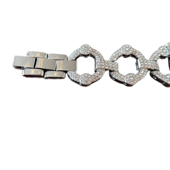 Joyozy Fashion Watch Bands Silver toned encrusted with Rhinestone Accents - Picture 5 of 10